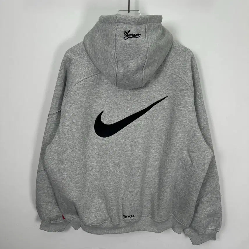 [BUNJANG] Supreme Nike Big Logo Air Max Gray Hoodie / 슈프림 나이키 빅로고 자수로고 에어맥스 그레이 색상 후드 집업 후드티