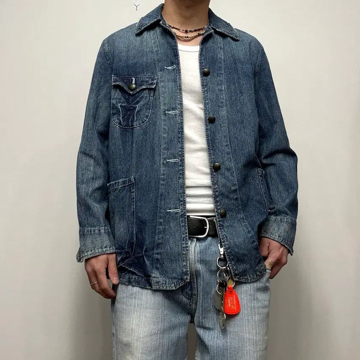 [BUNJANG] Premium Sraive Vintage Work Denim Chore Jacket / premium sraive 빈티지 워크 데님 초어자켓