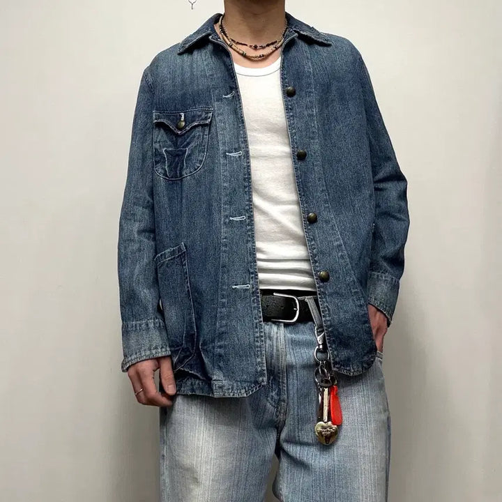 [BUNJANG] Premium Sraive Vintage Work Denim Chore Jacket / premium sraive 빈티지 워크 데님 초어자켓