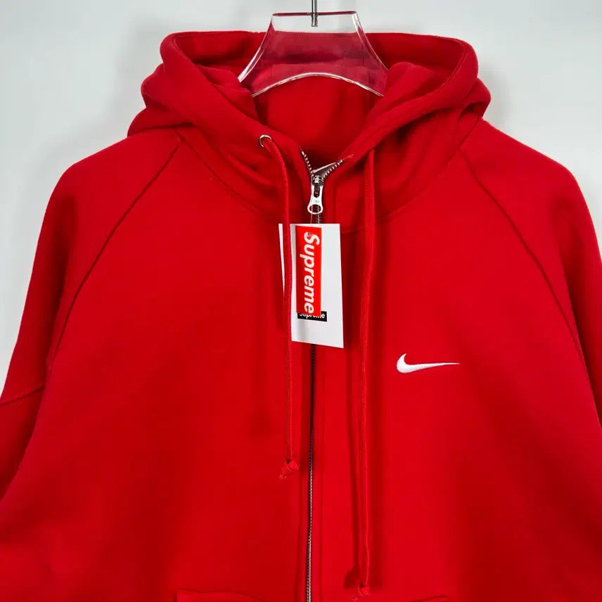 [BUNJANG] Supreme Nike Big Logo Air Max Red Hoodie / 슈프림 나이키 빅로고 자수로고 에어맥스 레드 색상 후드 집업 후드티 봄
