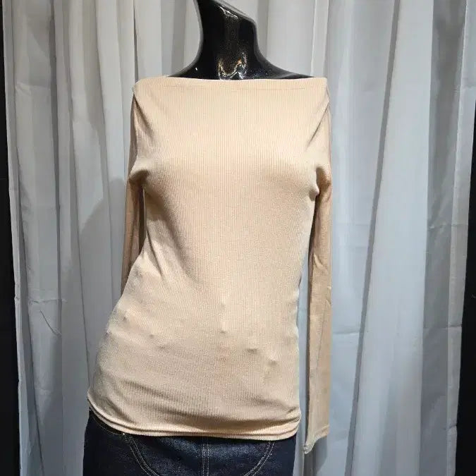 [SOLD OUT] 립라인 골지 베이지 긴팔