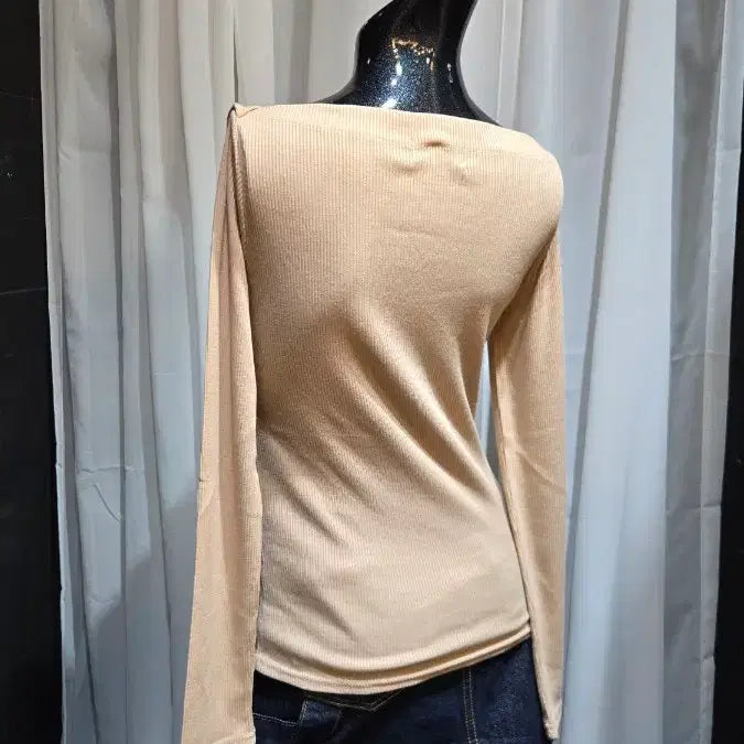 [SOLD OUT] 립라인 골지 베이지 긴팔