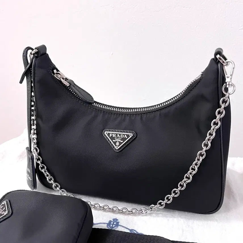 [SOLD OUT] [S급/정품] 프라다 테수토 사피아노 2005 호보백 가방 블랙