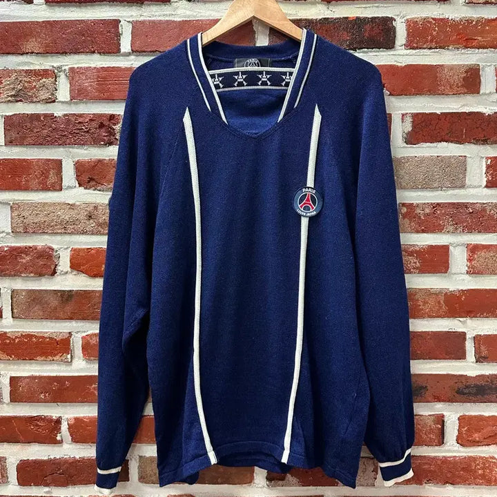 [BUNJANG] Poggy x Paris Saint-Germain Indigo Knit Sweater (M) / (M) Poggy x 파리생제르망 인디고 니트