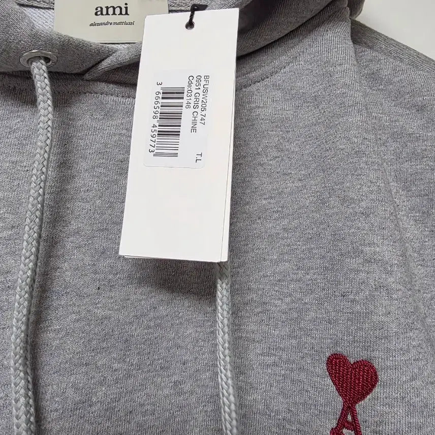 [SOLD OUT] 아미 스몰 하트 로고 후드티 그레이