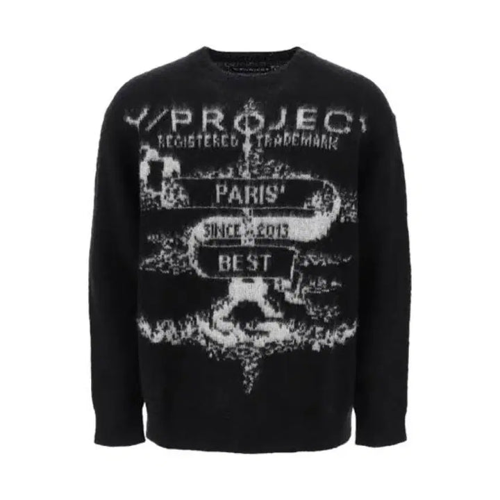 [BUNJANG] Y/Project 23FW Paris Vest Jacquard Mohair Knit Black L / 와이프로젝트 23FW 파리 베스트 자카드 모헤어 니트 블랙 L사이즈