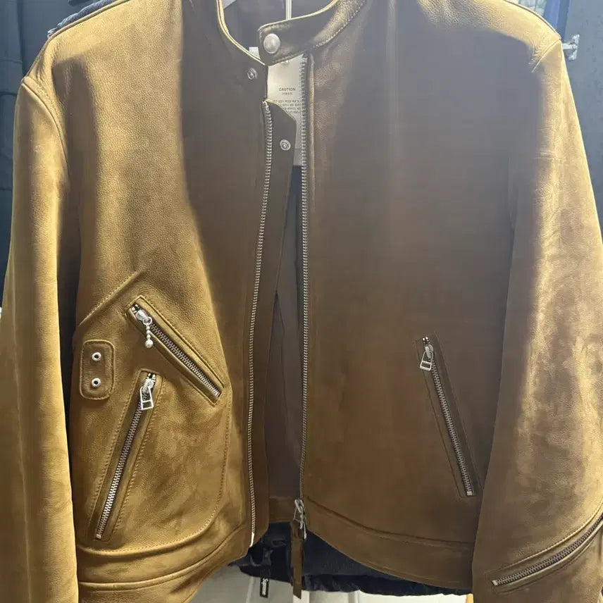 [BUNJANG] Cour Calfskin D Pocket Biker Jacket L / 쿠어 카프 스킨D 포켓 바이커 자켓 L