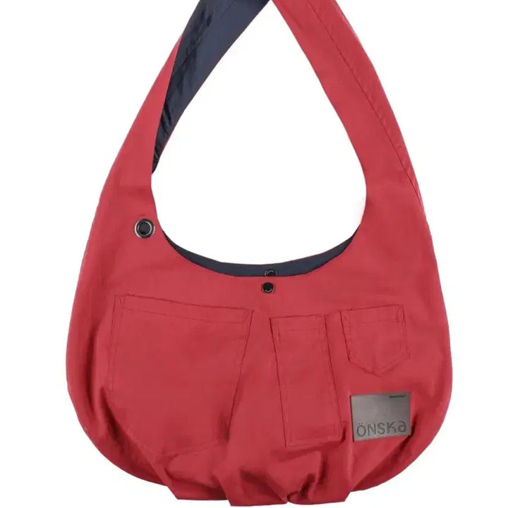 [BUNJANG] onska Reversible Pocket Bag Red Navy / 온스카 리버시블 포켓 백 레드 네이비 onska