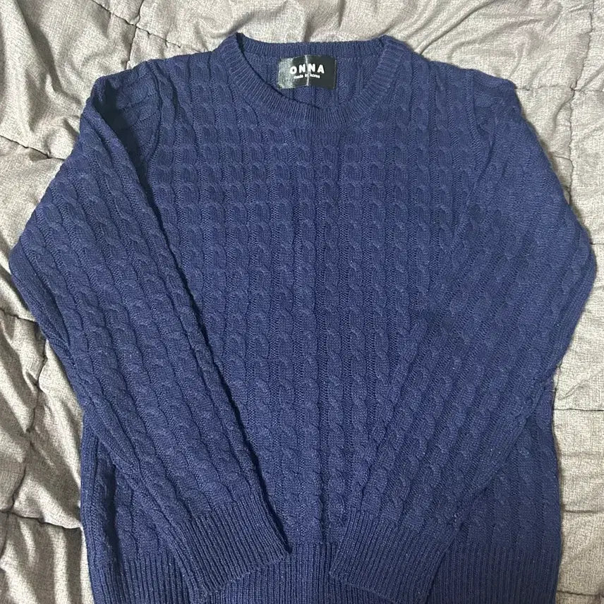[BUNJANG] Navy Cable Knit Women&