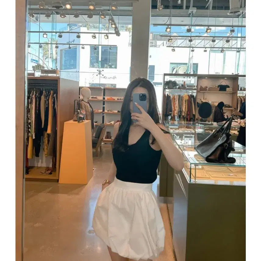 [BUNJANG] The Lauren Cotton Bubble Skirt White M / 더로랑 코튼 버블 스커트 화이트 m