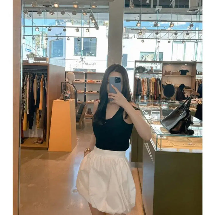 [BUNJANG] The Lauren Cotton Bubble Skirt White M / 더로랑 코튼 버블 스커트 화이트 m