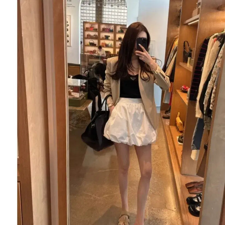 [BUNJANG] The Lauren Cotton Bubble Skirt White M / 더로랑 코튼 버블 스커트 화이트 m