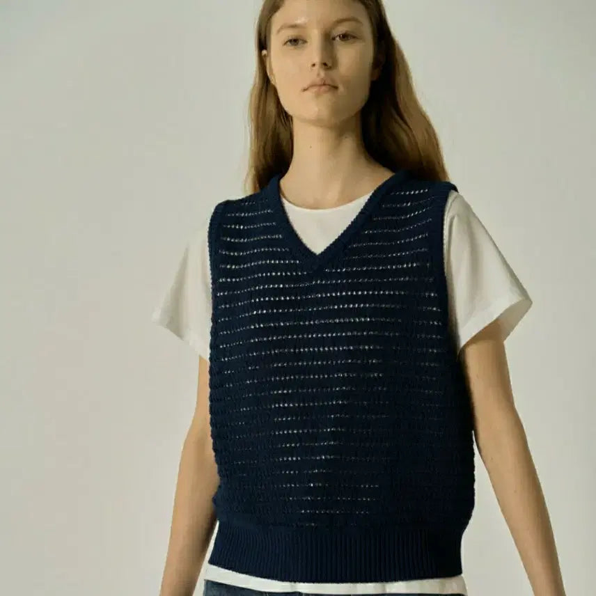 [BUNJANG] Facade Pattern Paper Breeze Knit (Navy) / 파사드패턴 페이퍼 브리즈 니트(Navy)