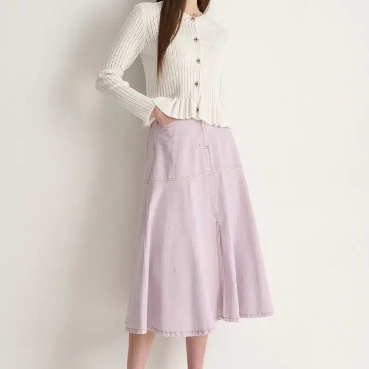 [SOLD OUT] 2025 마인 플레어 데님 스커트 한섬