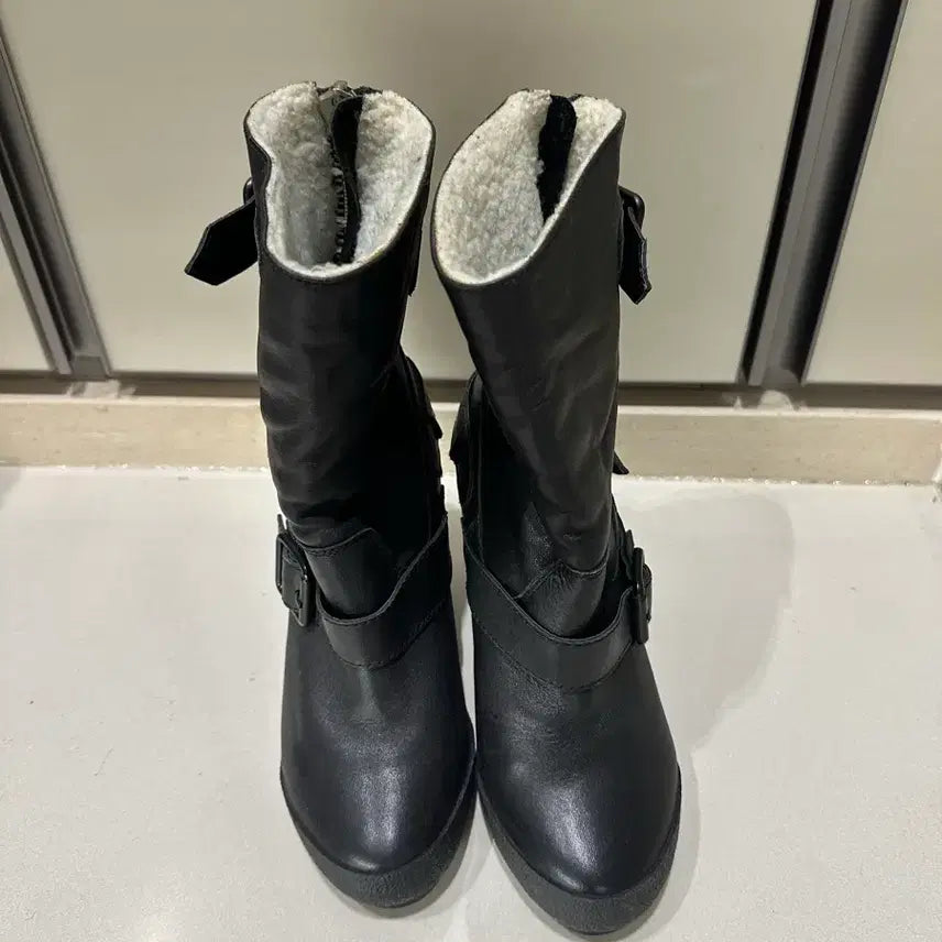 [BUNJANG] Suecomma Bonnie Black Leather Ankle Boots / 정품 [상태좋음] 슈콤마보니 블랙 가죽 앵클 부츠