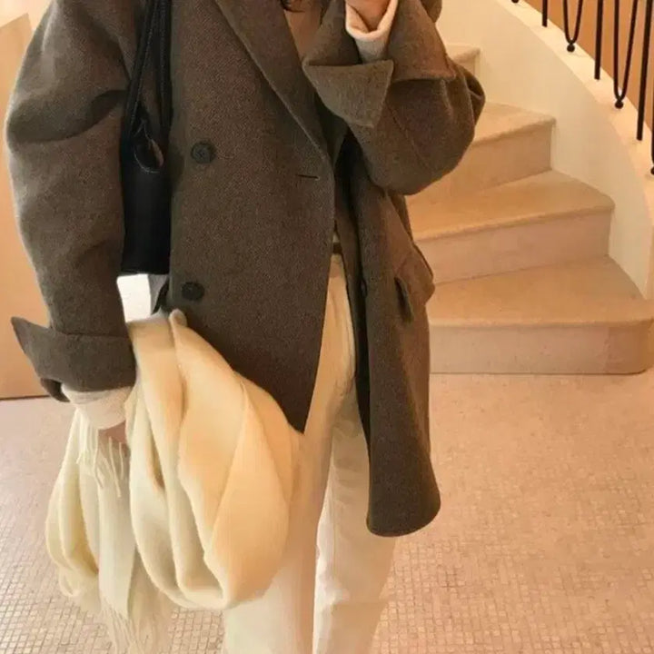 [BUNJANG] Platbase Oversized Fit Wool Handmade Coat / 플랫베이스 박시핏 울코트 핸드메이드코트