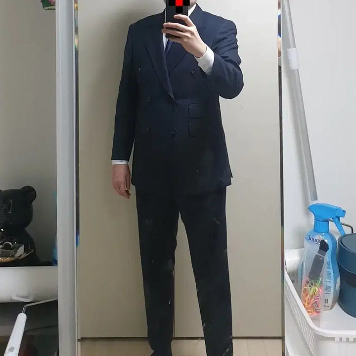 [BUNJANG] Custom Suit Navy Double-Breasted Set / 맞춤정장 상의105 하의34 네이비