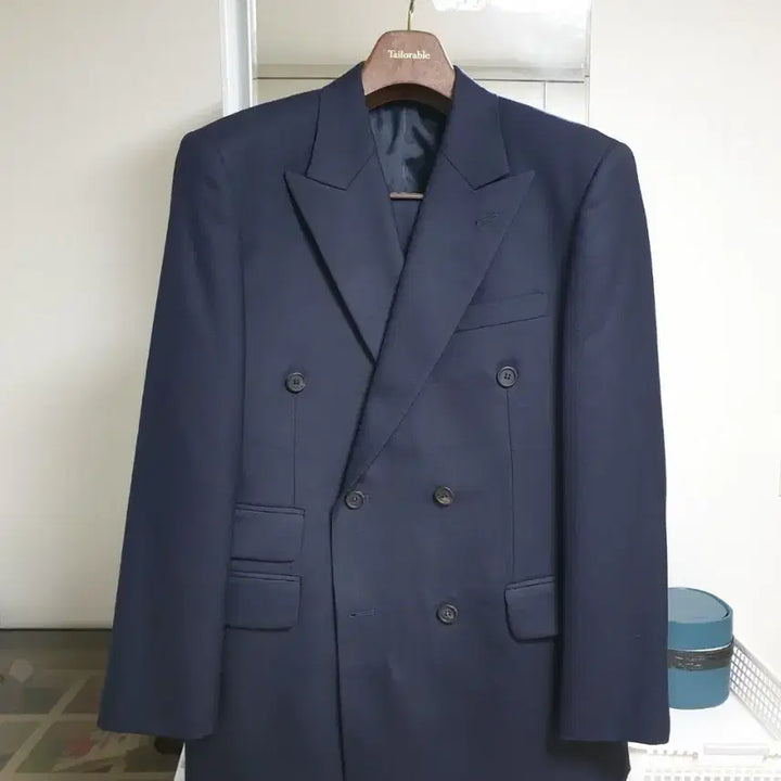 [BUNJANG] Custom Suit Navy Double-Breasted Set / 맞춤정장 상의105 하의34 네이비