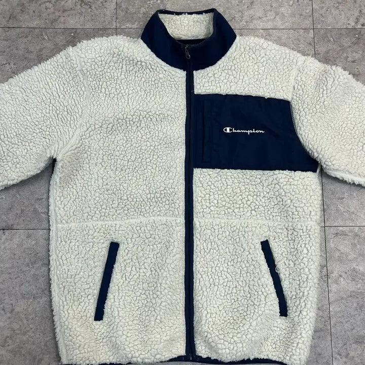 [BUNJANG] Champion Fleece Jacket Ivory XL / 챔피온 플리스 자켓 아이보리 XL 