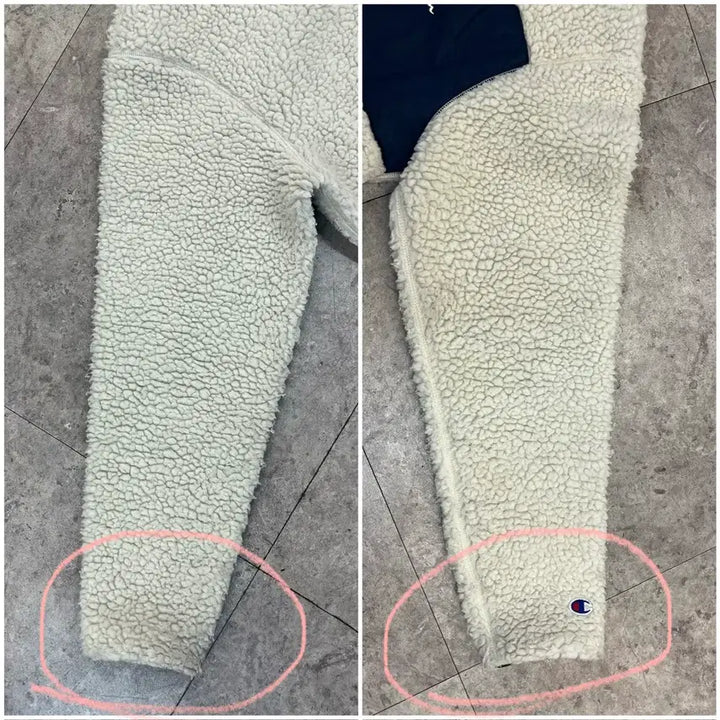 [BUNJANG] Champion Fleece Jacket Ivory XL / 챔피온 플리스 자켓 아이보리 XL 