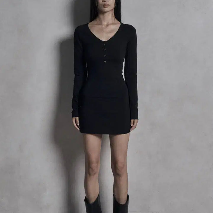 [BUNJANG] Bohemian Seoul V-Neck Button Dress / 보헤미안서울 V-NECK BUTTON DRESS 원피스