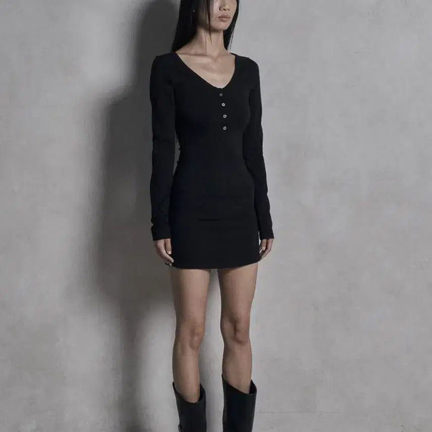 [BUNJANG] Bohemian Seoul V-Neck Button Dress / 보헤미안서울 V-NECK BUTTON DRESS 원피스