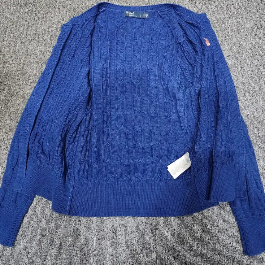 [BUNJANG] Polo Ralph Lauren Cable Knit Cardigan L / 폴로 랄프로렌 꽈배기 케이블 니트 가디건 L