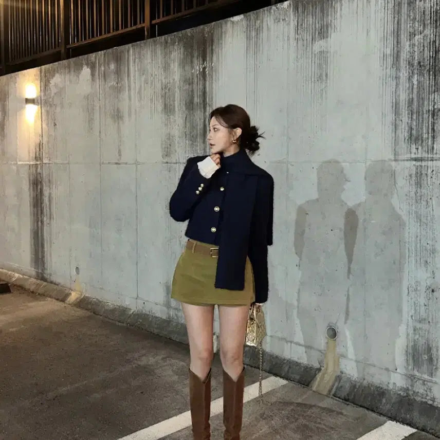[BUNJANG] Post Monition "FORI" Corduroy Mini Skirt Pants / 포스트모니션 포리 골덴 코듀로이 미니스커트 치마바지