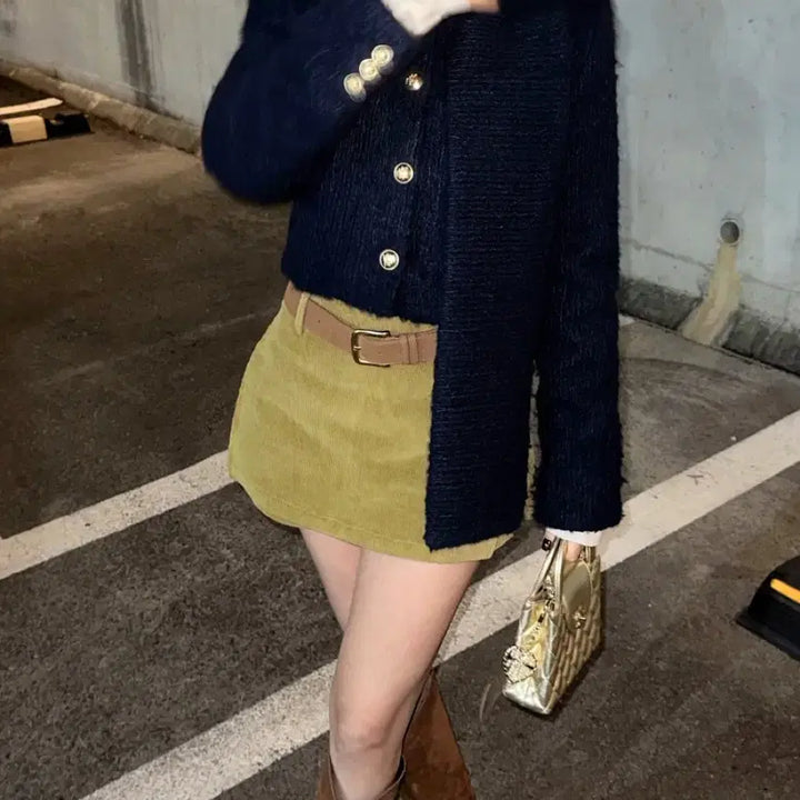 [BUNJANG] Post Monition "FORI" Corduroy Mini Skirt Pants / 포스트모니션 포리 골덴 코듀로이 미니스커트 치마바지