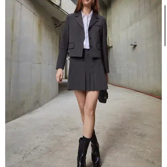 [BUNJANG] MIXXO Pleated Mini Skirt Dark Gray / 미쏘 플리츠 미니 스커트 MIWWHHD301G 다크그레이