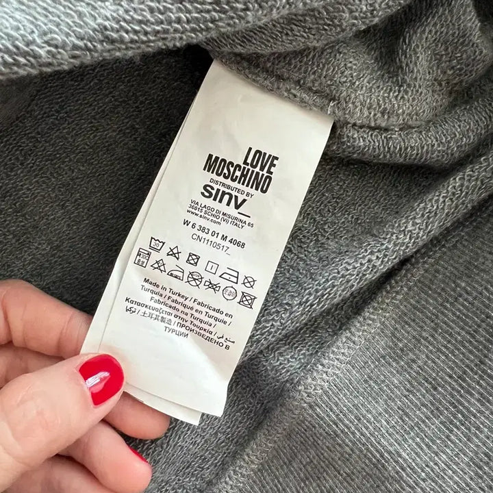 [BUNJANG] Love Moschino Logo Sweatshirt Gray 44 / [정품] 러브 모스키노 로고 맨투맨 그레이 44사이즈