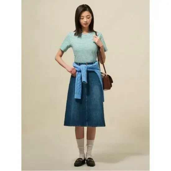 [BUNJANG] Beanpole A-line Denim Skirt / 빈폴 A라인 청치마