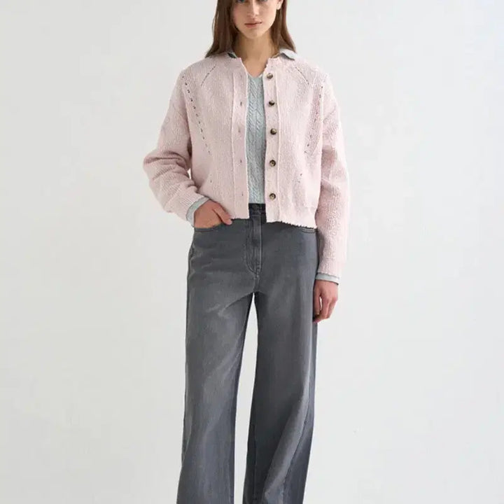 [BUNJANG] System 26SS New Arrival Texture Mix Crop Cardigan / 한섬 26ss신상 시스템 텍스처 믹스 크롭 가디건 프리