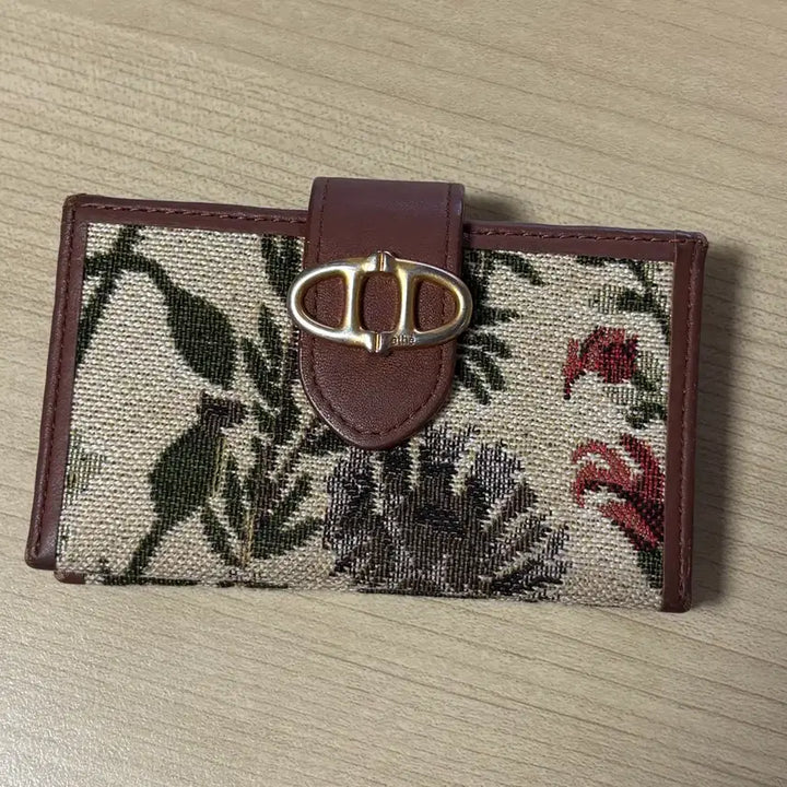 [BUNJANG] Atte Vanessa Bruno Brown Brocade Accordion Cardholder / Athe 아떼 바네사브루노 브라운 브로케이드 아코디언 카드지갑 양도