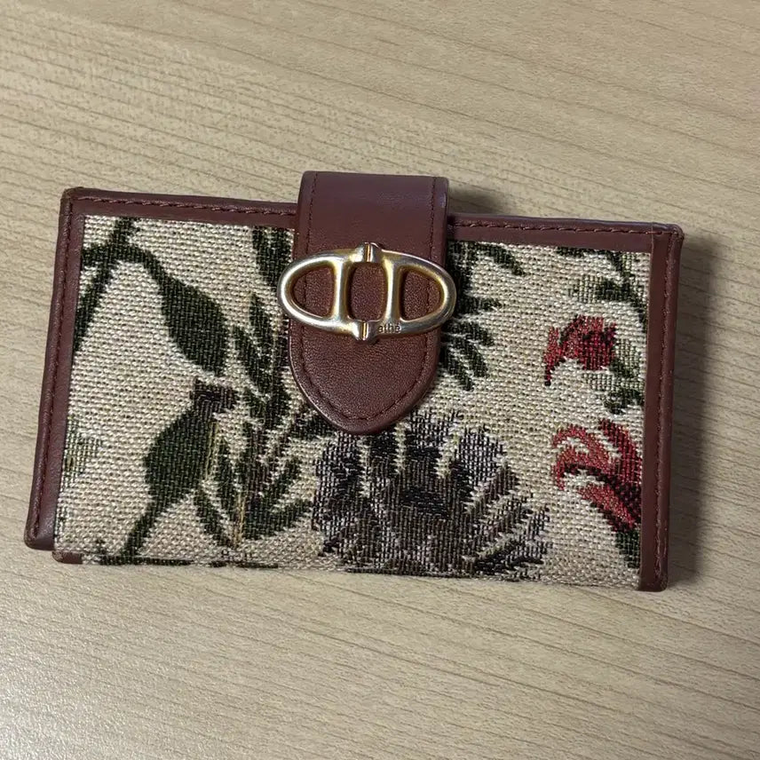 [BUNJANG] Atte Vanessa Bruno Brown Brocade Accordion Cardholder / Athe 아떼 바네사브루노 브라운 브로케이드 아코디언 카드지갑 양도