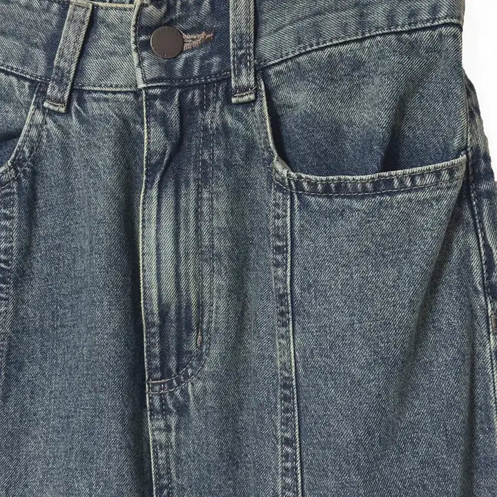 [BUNJANG] Vintage Washed Denim Long Skirt / 일본빈티지 워싱절개라인 뒷밴드 데님청롱스커트치마 모리걸하구미룩갸루y2k