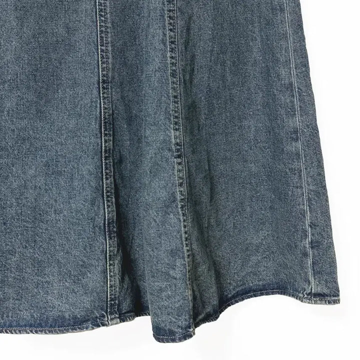 [BUNJANG] Vintage Washed Denim Long Skirt / 일본빈티지 워싱절개라인 뒷밴드 데님청롱스커트치마 모리걸하구미룩갸루y2k