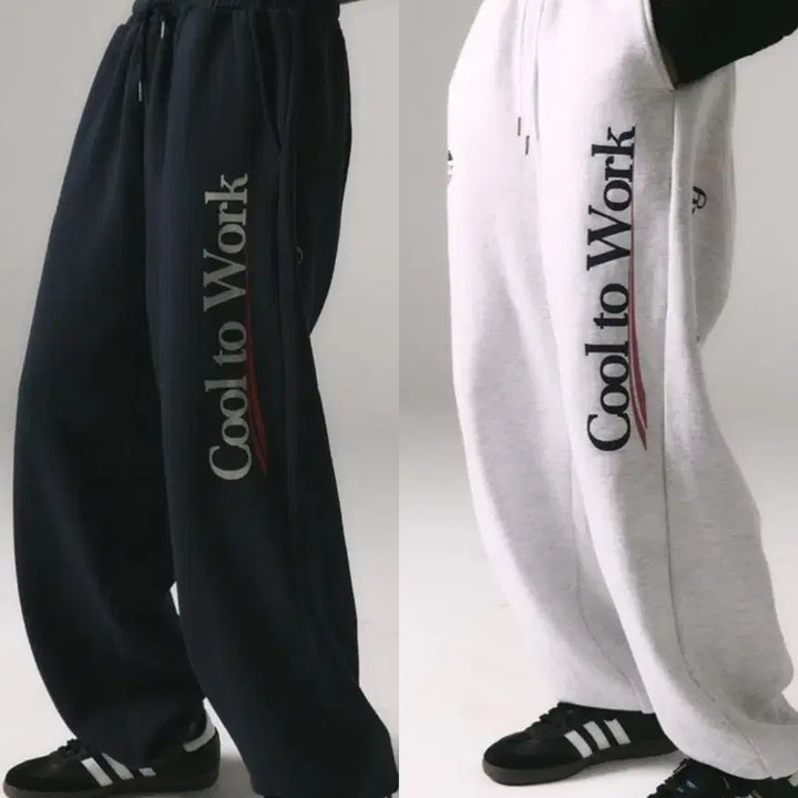 [BUNJANG] Frenda Cool to Work Fleece Jogger Pants Navy/Header Grey (Set of 2) / 새상품 프렌다 cool to work 기모 조거 팬츠 네이비 헤더그레이