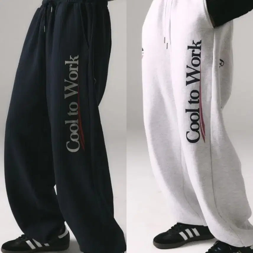 [BUNJANG] Frenda Cool to Work Fleece Jogger Pants Navy/Header Grey (Set of 2) / 새상품 프렌다 cool to work 기모 조거 팬츠 네이비 헤더그레이
