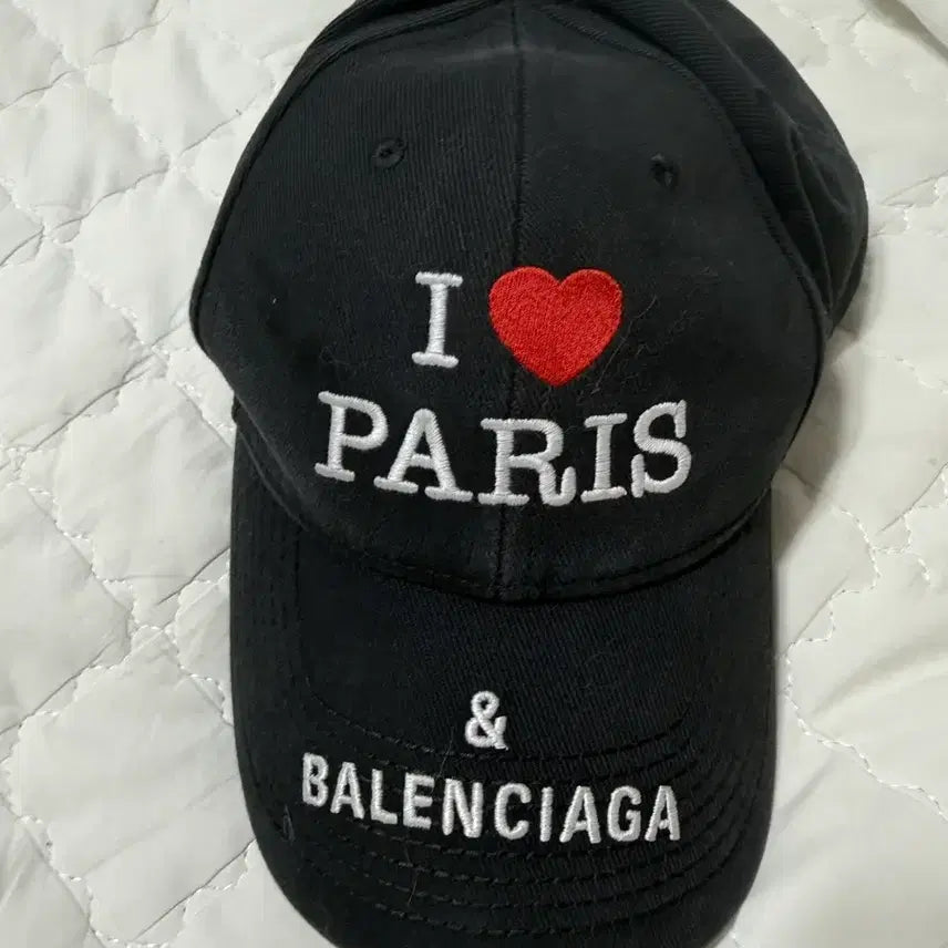 [BUNJANG] Balenciaga I Love Paris Black Ball Cap / 발렌시아가 I love Paris 볼캡 블랙