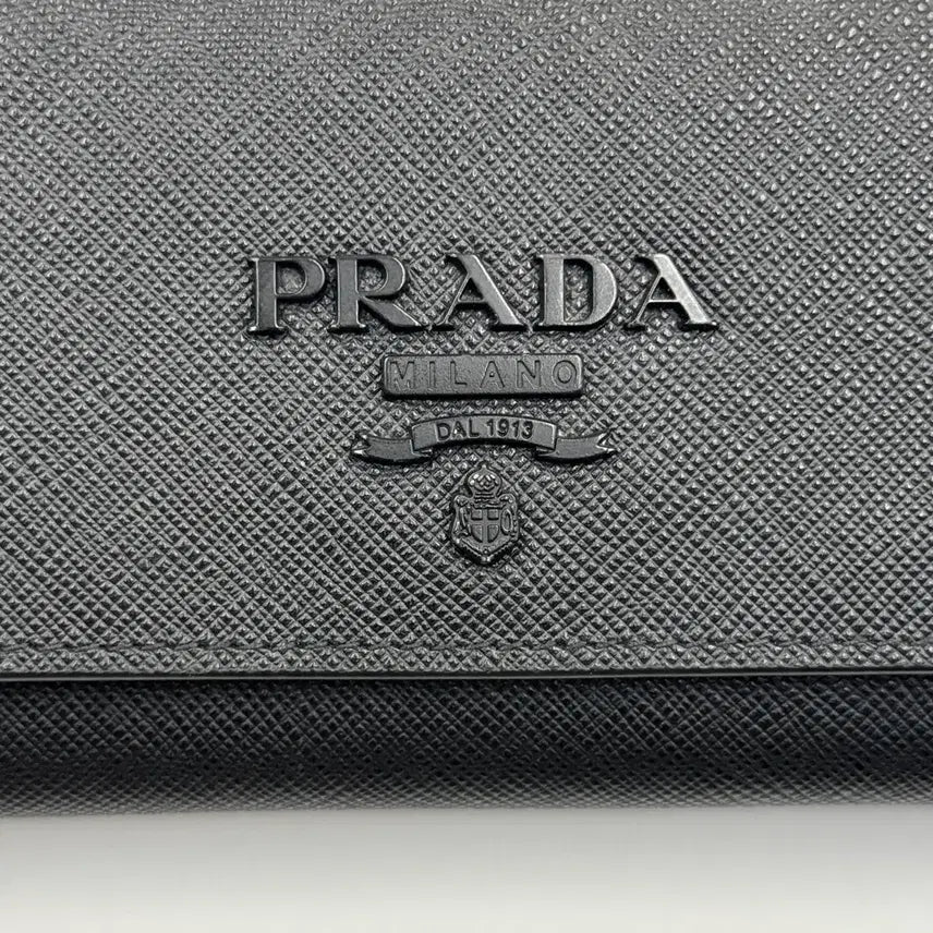 [BUNJANG] Prada Saffiano Monochrom Long Wallet / 프라다 사피아노 모노크롬 장지갑 올 블랙 1MH132