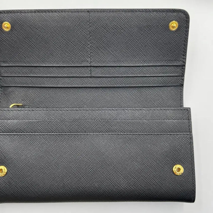 [BUNJANG] Prada Saffiano Monochrom Long Wallet / 프라다 사피아노 모노크롬 장지갑 올 블랙 1MH132