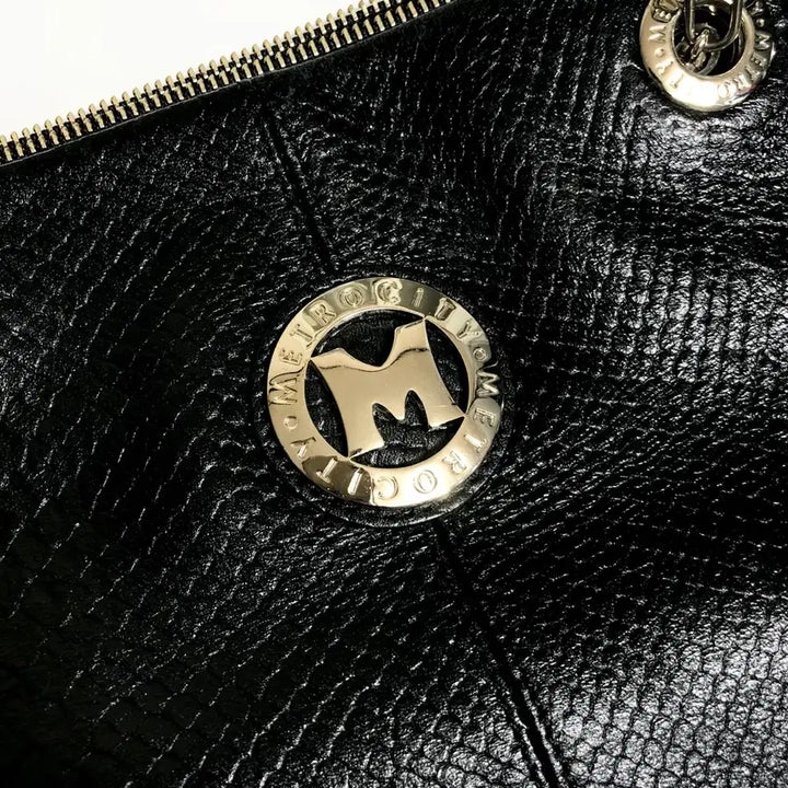 [BUNJANG] Metrocity Black Chain Shoulder Bag / 메트로시티 블랙 체인 숄더백