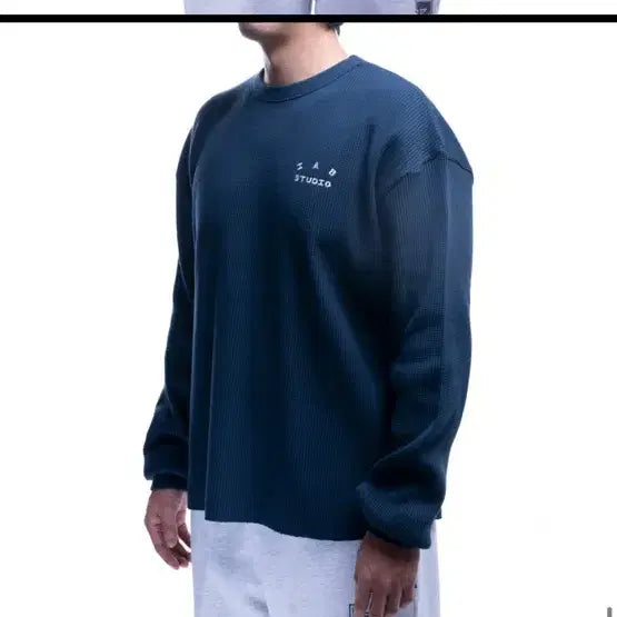 [BUNJANG] IAB Studio Waffle Long Sleeve Navy M / 아이앱 와플 롱슬리브 네이비 M