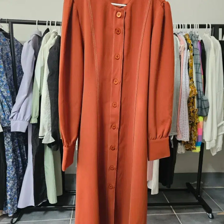 [SOLD OUT] bibyseob 오렌지색 롱 원피스