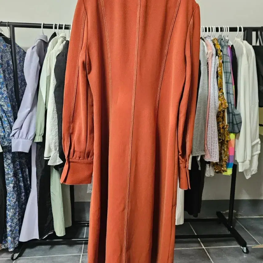 [SOLD OUT] bibyseob 오렌지색 롱 원피스