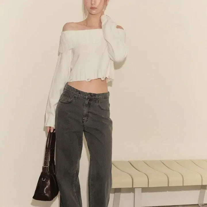 [BUNJANG] Letter and Vintage Black Denim Jeans / [택0] 레터앤 빈티지 블랙 데님 S
