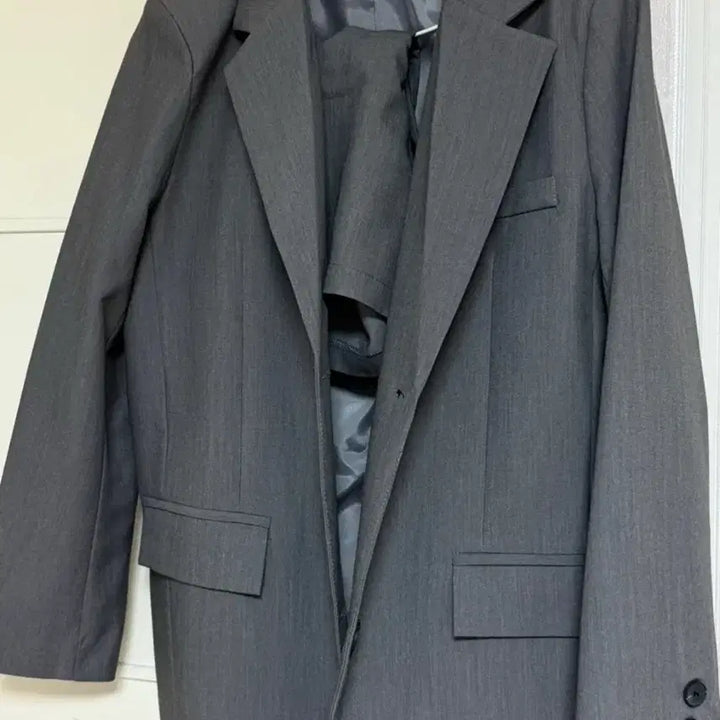[BUNJANG] Gray Set-up (Jacket, 3-part Shorts) / 회색 셋업 (자켓,3부 반바지)