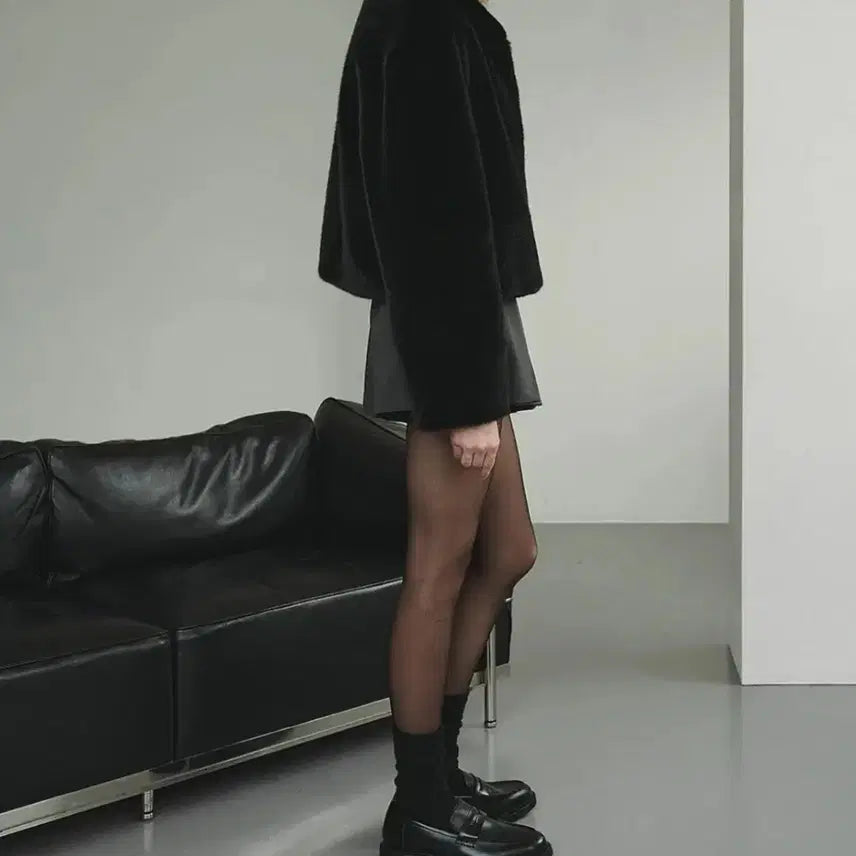 [BUNJANG] Faux Mink Fur Jacket Black (New) / 페이크 밍크퍼 자켓 블랙(새상품)