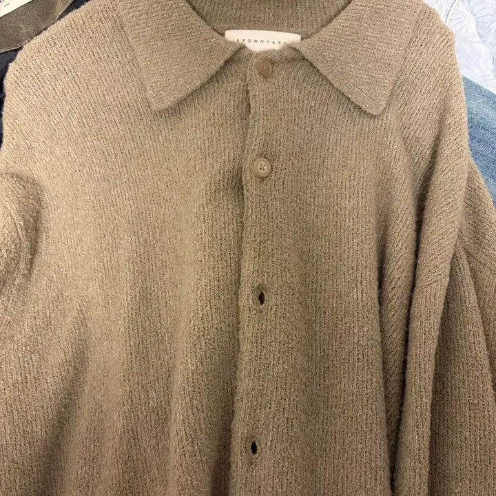[BUNJANG] Brownyard Collar Cardigan Olive 4 Size / 브라운야드 카라 가디건 올리브 4사이즈